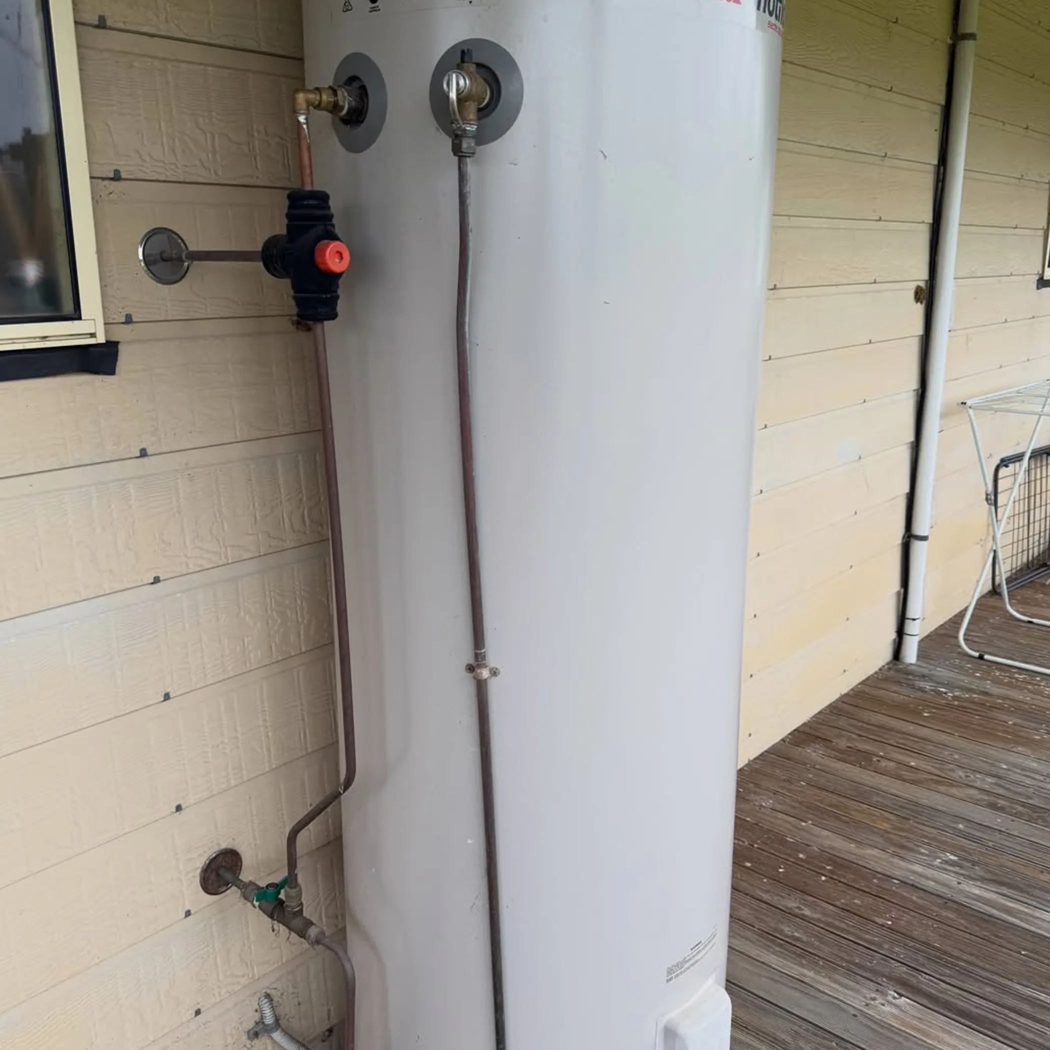 hot water system unit close-up