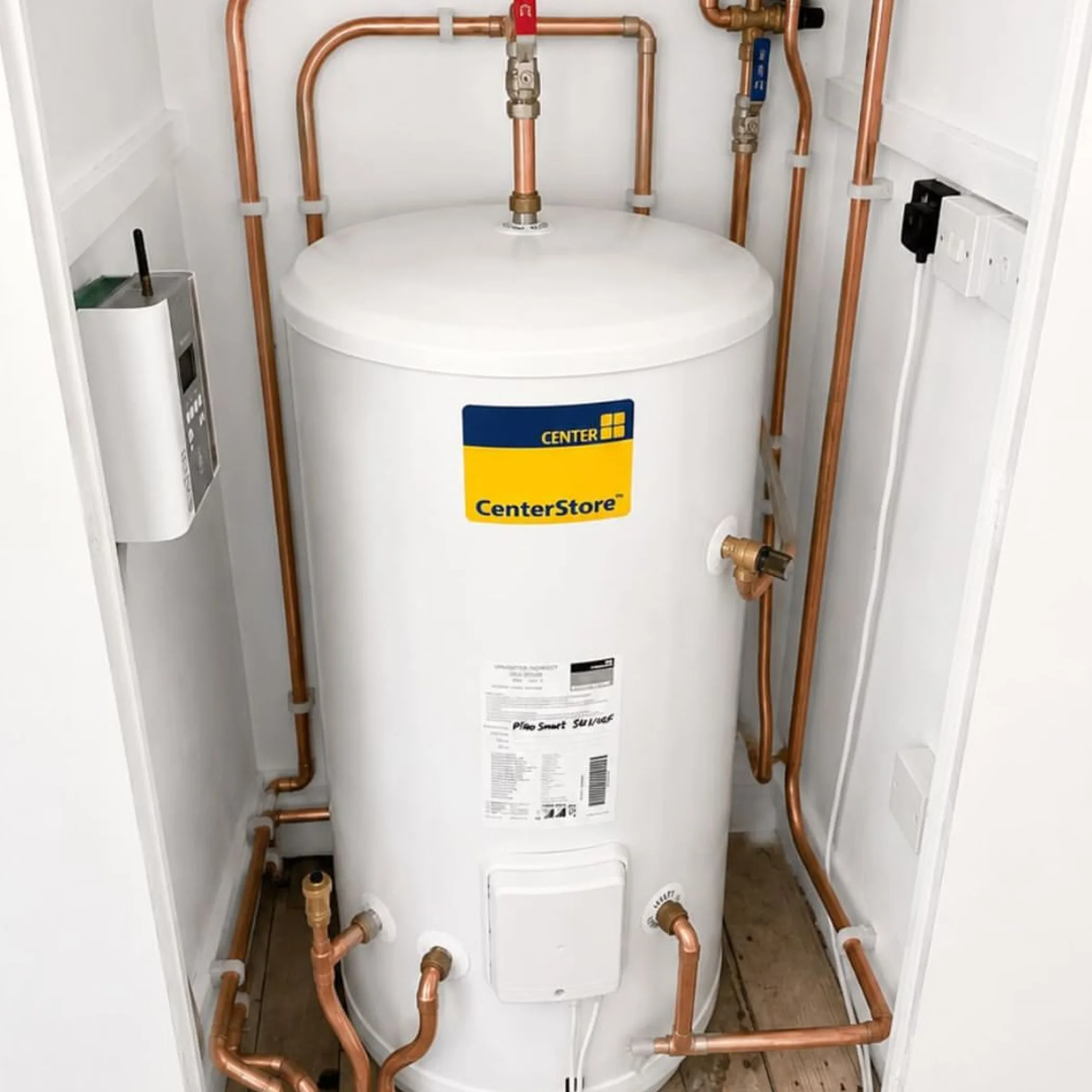 hot water system unit close-up