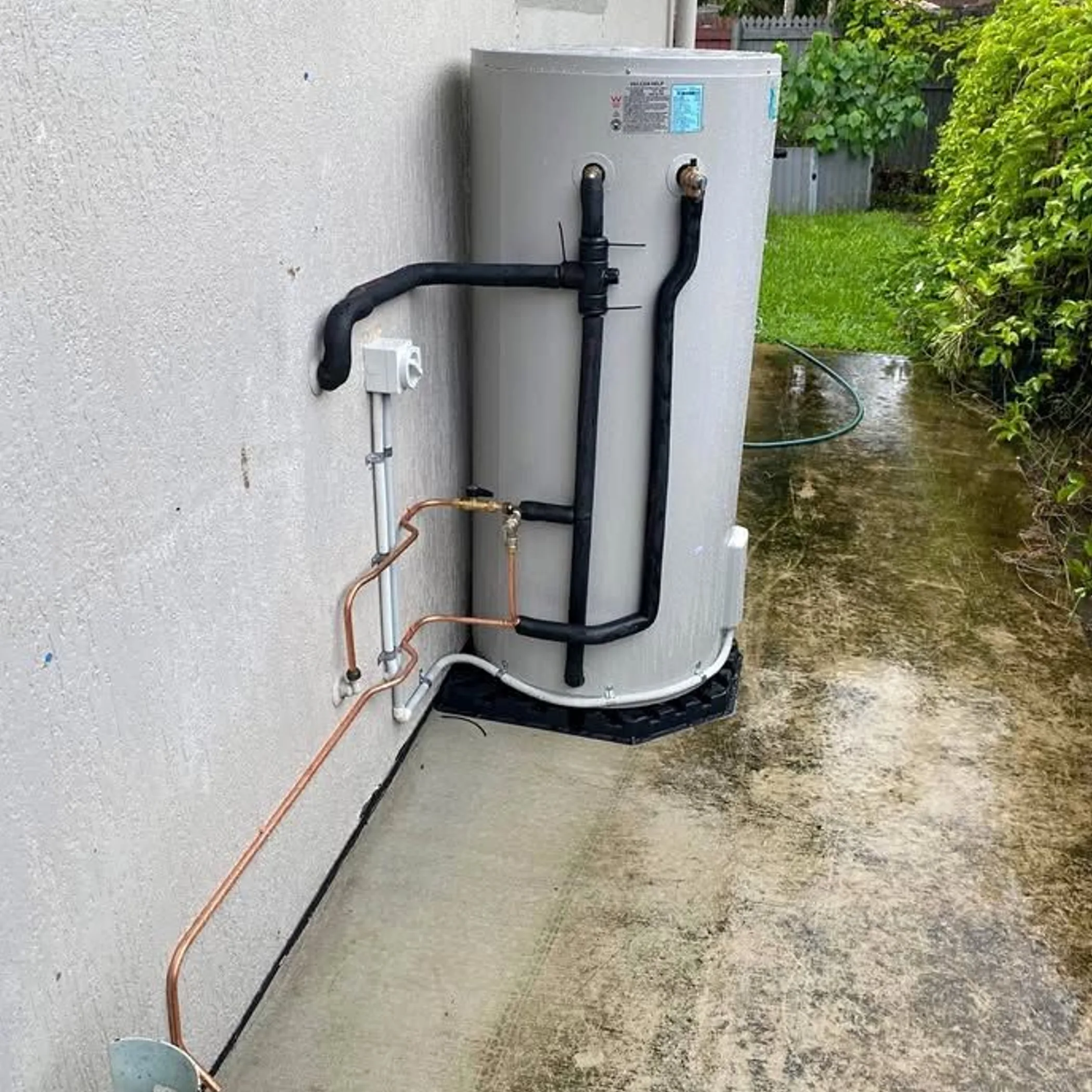 hot water system unit close-up