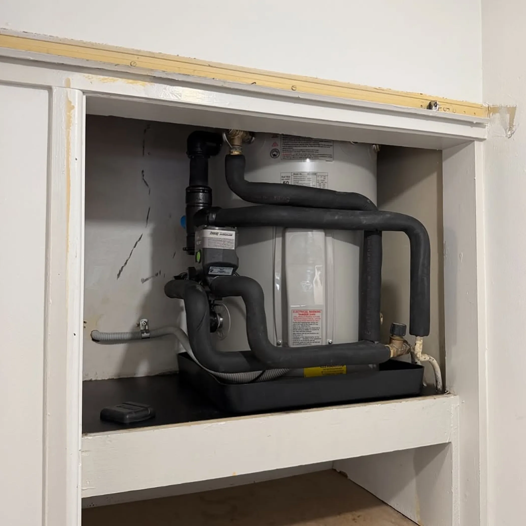 hot water system unit close-up
