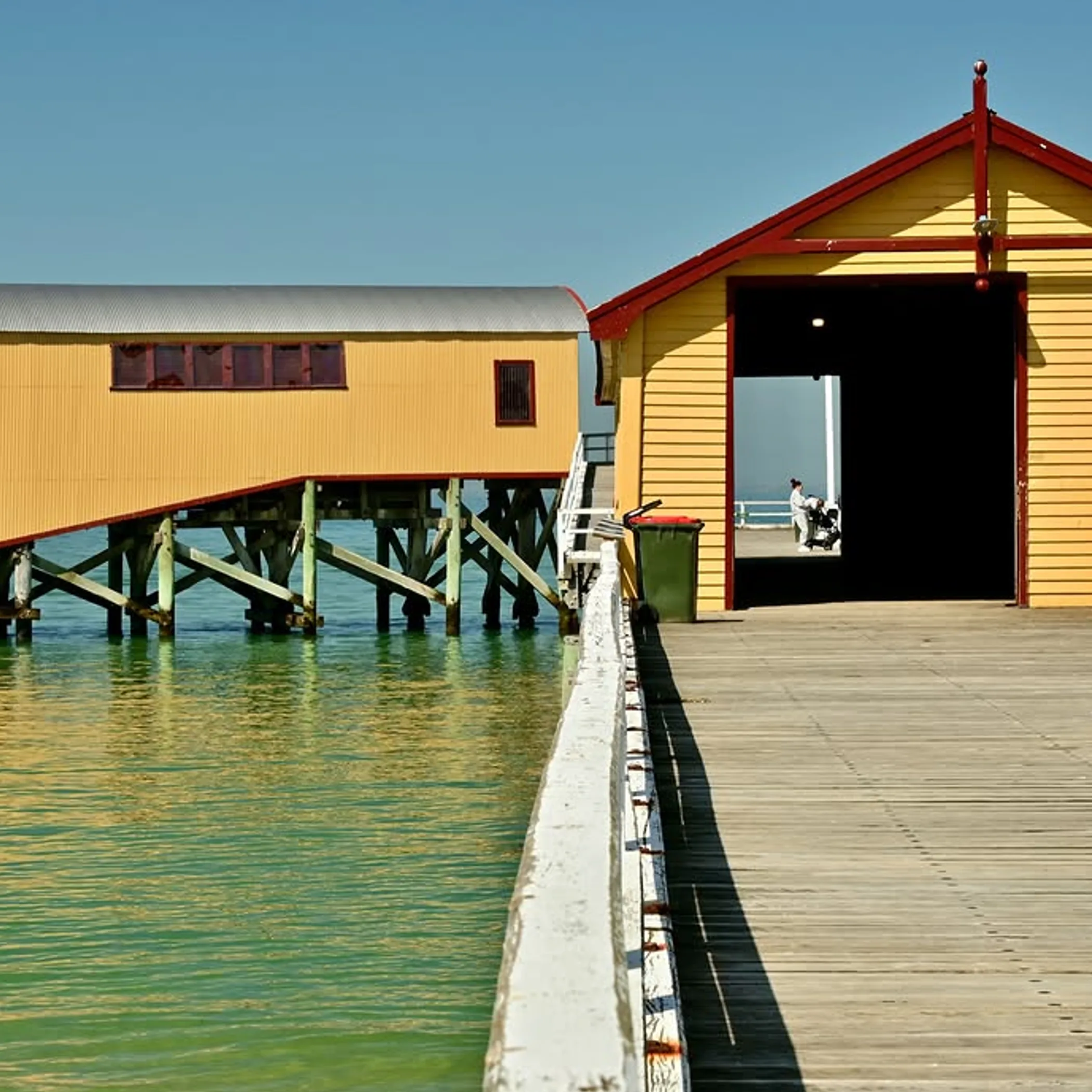 colorful seaside pier in queenscliff